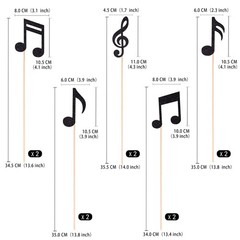Music Notes Centerpieces 10 PCS Black Party Decorations for Music Theme Event