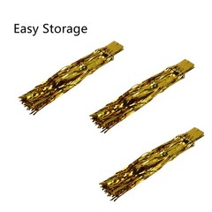 Yopay 4 Pack Metallic Foil Fringe Table Skirt, Gold Shiny 108 X 29 inch,