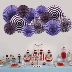 Colorful Paper Fans Party Decorations Hanging Decor Birthday Bridal Pink Blue