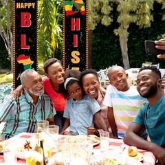 Black History Month Banner with Lights – African American Porch Decor, 70.9″x11.