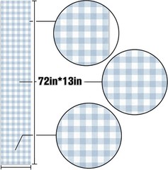 Dusty Blue Gingham Table Runner Blue Checkered Boy Girl Baby Shower Birthday
