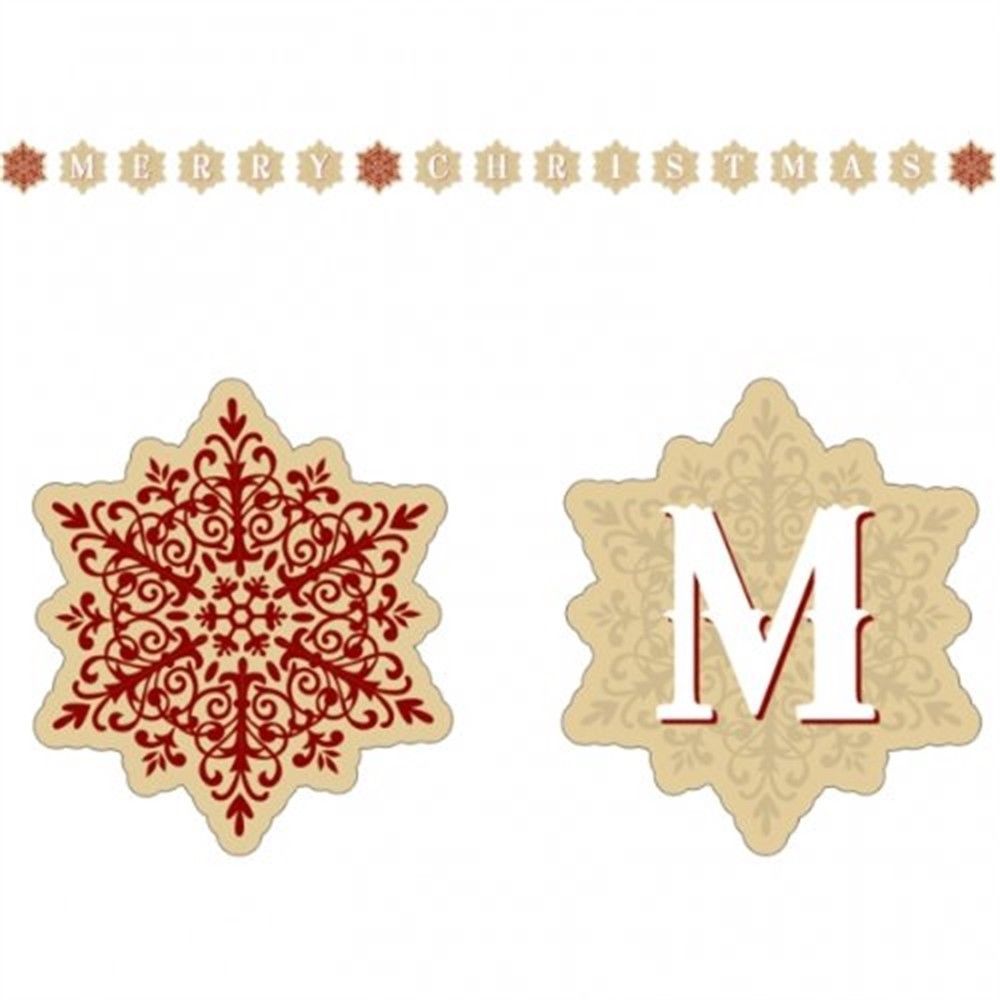 MERRY CHRISTMAS SNOWFLAKE MDF CARD HOLDER HANGING BANNER PARTY WALL DECORATION
