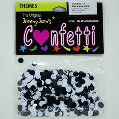 Black White Mix Circle Confetti Table Decor Retail Pack #8687 QS0 0.25 Inch