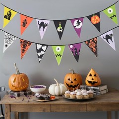 49 Inch Halloween Banners 2 Pcs Flags Haunted Mansion Pumpkin Ghost Signs Wal…