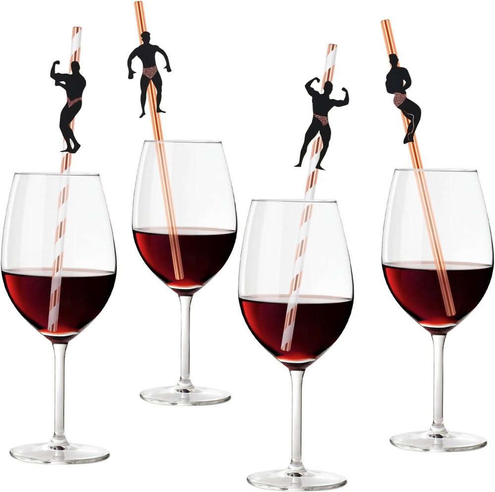 36 Pcs Bachelorette Straws, Funny Male Dancer Drinking Straws for Bachelorette