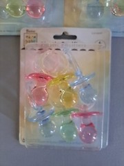 Darice Plastic Baby Pacifier Decorations Showers Gift Toppers 3 Packs of Six