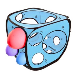 Balloon Sizer Box 18 Sizes 1-12″ Blue Collapsible Balloon Measuring Cube Tool