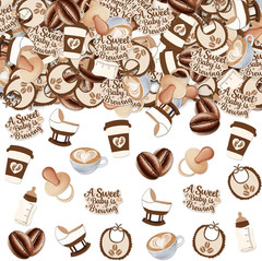 A Baby Is Brewing Baby Shower Decorations, 200PCS a Sweet Baby Is Brewing Confet