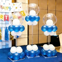 6 Pack Clear Acrylic Balloon Stand Kit, 15.75 Inch Reusable Balloon Sticks Ho…
