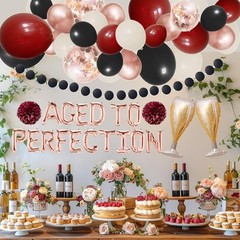 Aged to Perfection Birthday Decorations for Women | Wine Theme Party Supplies 30