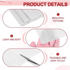 2pcs Crepe Paper Roll Crepe Paper Decoration 8.2ft 13 Inch Silver