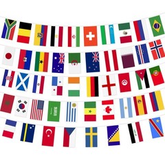VELIFFCO 48 Qualified Countries Flags 1 Pack, 48 World Cup Teams