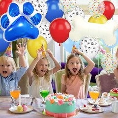 Dog Decorations Balloon Set, Blue Paw And Bone Balloons, 12 Inch Red Blue Yel…