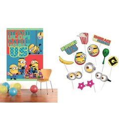 Despicable Me 4 Minions Birthday Party Decoration Scene Setters w/Photo Props