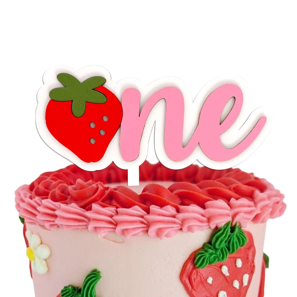 Strawberry Cake Topper – Sweet One Strawberry Birthday Cake Topper, Berry Fir…