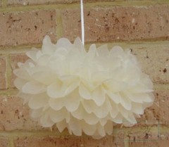 10x white paper lanterns pink cream pom poms wedding birthday hanging decor