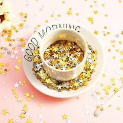 Star Confetti Glitter 60g Gold Silver 10mm 6mm Metallic Foil Party Decor