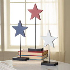 Patriotic Star Pedestal Tabletop Decorations – 3 Pc. – Morris Costumes