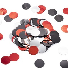 300 PCS Red Black Silver Table Confetti Party Metallic Circle Dot 1.2 Inch