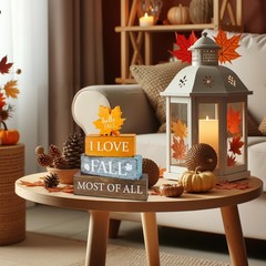 4 Pcs Fall Decor Wooden Tiered Tray Decor Maple Leaf Fall Decorations Gifts f…