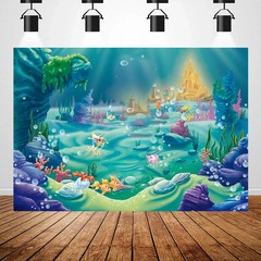 Under The Sea Mermaid Backdrop Photography 7x5ft Underwater Castle Photobooth