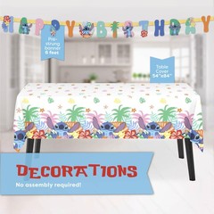 Lilo and Stitch Birthday Party Decorations for 16 | Banner, 9″, Multicolor