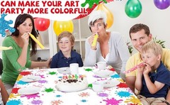 Paint Party Decorations 3Pcs Art Party Tablecloth Plastic Watercolor Painting