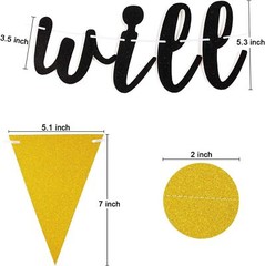 3 Pieces We Will Miss You Going Away Farewell Banner Decoration Gold Black Dot