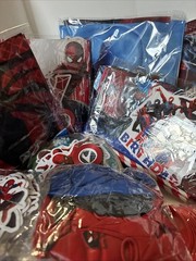 Spiderman Party Set, 10 People, Decor, Tableware, Favors, Cake Decor Open Box