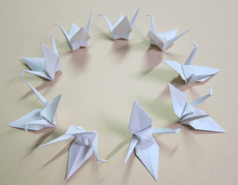 50x Large Handmade Origami White Cranes, Decorating, Scrapbooking, Wedding Gift