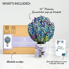 Birthday Sunlit Hydrangeas Suncatcher Gift Set