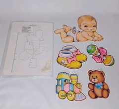 Vintage 1981 Beistle Co. Paper Mobile Baby Shower Decor Hanging Decoration