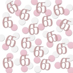 Rose Gold 65 Confetti, 65th Glitter Birthday Number Confetti, 200pcs Annivers…