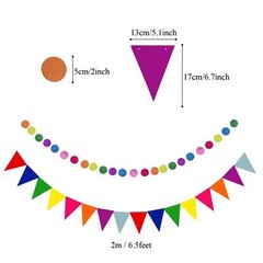 Party Decoration, Multi-colored Paper Fans Pom Poms Flowers Garlands Confetti…