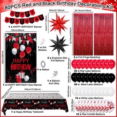 Red and Black Decorations for Men , Red Party Decorations for Boys Girls Happ…