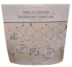 25TH ANNIVERSARY WEDDING SWIRL DECORATIONS (C12)