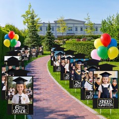 2026 Graduation Decorations– K–12 Photo Display Yard Signs with Stakes, Schoo