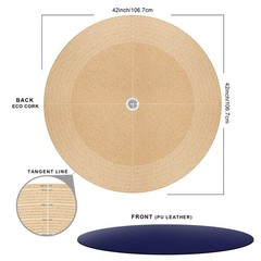 CENNBIE 42 Inches Round Table Pad Cork Leather Table Mat Suitable Side Dining Co