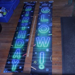 (2-Pk) Birthday Decorations-Glow in the Dark Party Supplies Neon