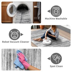 4×5 Area Rugs for Entryway Washable: 4′ x 5′ (Rectangular), Grey