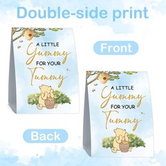 4PCS Winnie Table Sign Centerpieces – the Pooh 8×10 inches, Winnie-sky