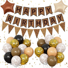 Leopard Birthday Decorations, Gold Cheetah Print Animal Balloons Brown Black and