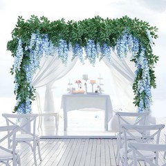 1pc/2pcs Encrypted Flower Vine Wisteria Artificial Flowers Garland,White
