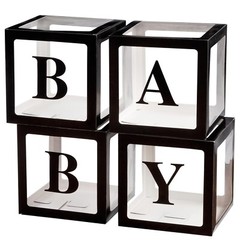 Baby Boxes with Letters for Baby Shower, Baby Shower Decorations with 4 Ballo…