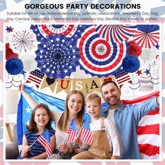 DECEED 4th of July Decorations Patriotic Decor Love USA Banner