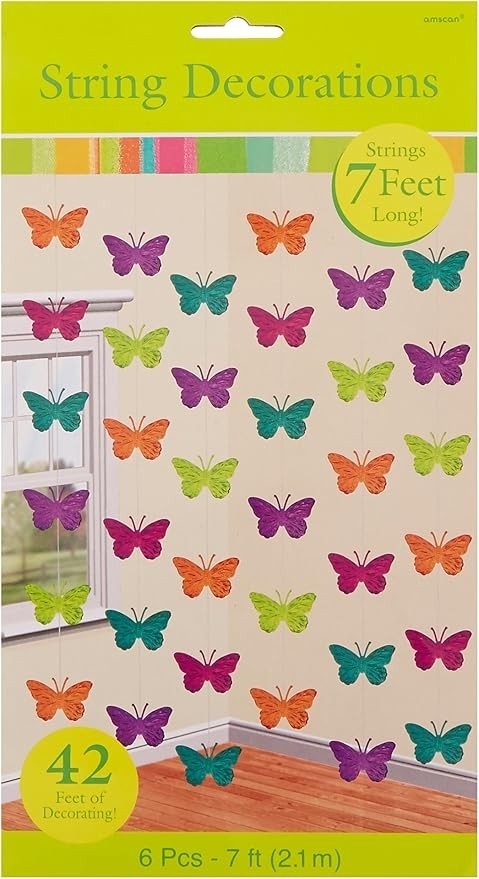Amscan Spring Multicolored Hanging Foil Strings, 6 Ct. | Party Decoration, Multi