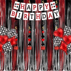 Black Red Party Streamers Backdrop – Foil Fringe Tinsel for Stranger/Friday P…