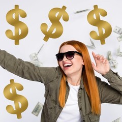 8 Pcs Dollar Themed Party Decorations 13. 4» Glitter DollarBirthdayDecor Money
