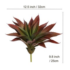 JUSTOYOU Large Artificial Succulents Aloe Plants Real Touch Fake Large, Red