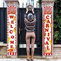 Welcome Carnival Circus Yard Sign Door Banner Carnival Theme Birthday Party